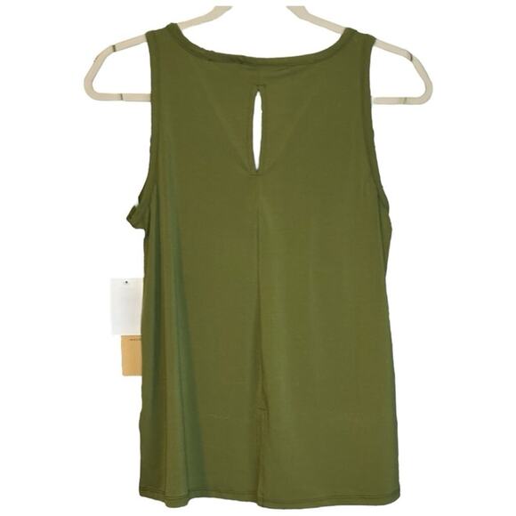 Halogen Olive Green V-Neck Tank Top Small NWT Stretch Knit Blouse - Picture 2 of 4
